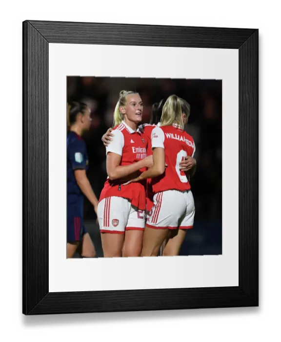Framed Print : Arsenal Women vs Ajax Women: Stina Blackstenius Scores in UEFA Women's Champions League Second Qualifying Round First Leg