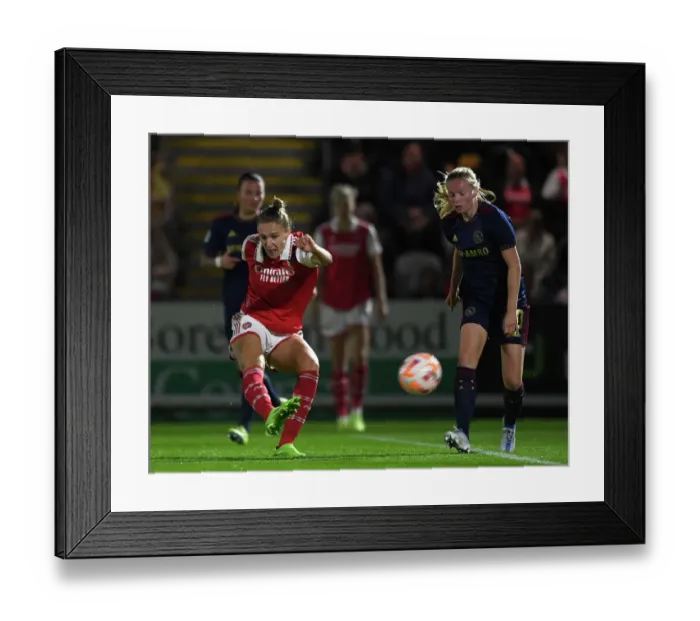 Framed Print : Arsenal Women vs Ajax Women: Vivianne Miedema in Action - UEFA Women's Champions League Second Qualifying Round First Leg Framed Print : Arsenal Women vs Ajax Women: Vivianne Miedema in Action - UEFA Women's Champions League Second Qualifying Round First Leg