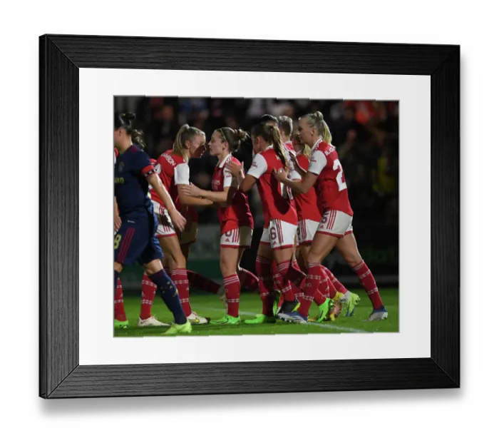 Framed Print : Arsenal Women vs AFC Ajax: Kim Little Scores in UEFA Women's Champions League Second Qualifying Round First Leg