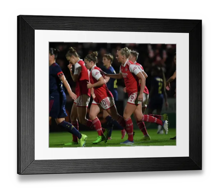 Framed Print : Kim Little Scores Duo: Arsenal Women's Historic UEFA Champions League Debut vs Ajax