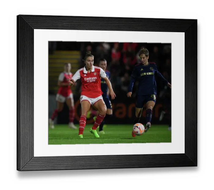 Framed Print : Arsenal vs Ajax: Vivianne Miedema Faces Off Against Isa Kardinaal in UEFA Women's Champions League Qualifier