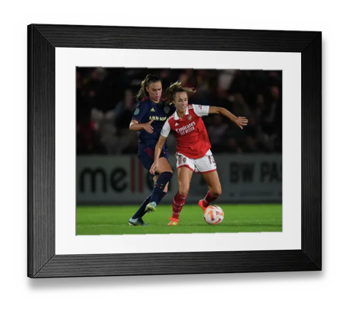 Framed Print : Arsenal Women vs Ajax Women: Lia Walti Breaks Away in UEFA Women's Champions League Clash Framed Print : Arsenal Women vs Ajax Women: Lia Walti Breaks Away in UEFA Women's Champions League Clash