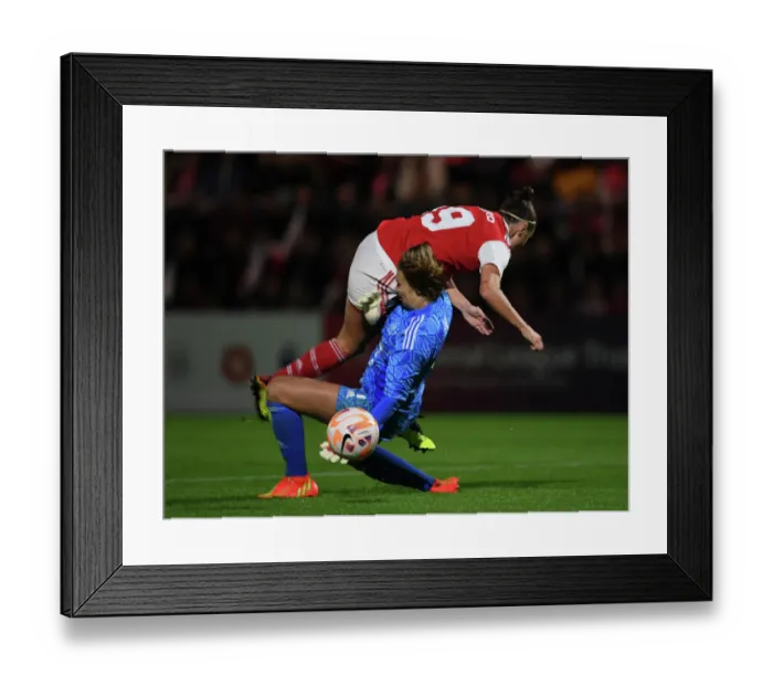 Framed Print : Arsenal vs Ajax: A Battle in the UEFA Women's Champions League - Caitlin Foord vs Lize Kop Clash Framed Print : Arsenal vs Ajax: A Battle in the UEFA Women's Champions League - Caitlin Foord vs Lize Kop Clash