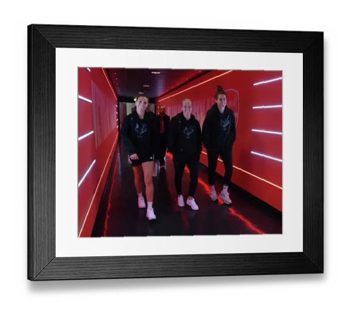 Framed Print : Arsenal Women vs. Tottenham Hotspur Women: Pre-Match Arrival at Emirates Stadium (2022-23)