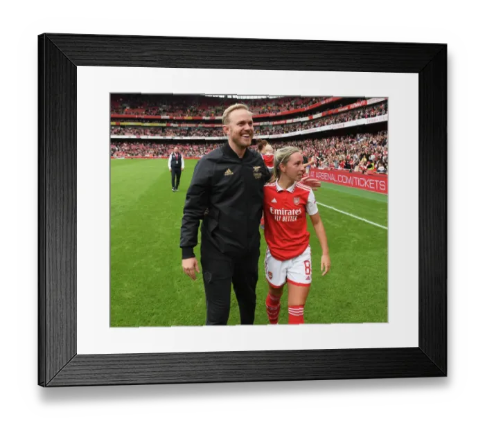 Framed Print : Arsenal Women's Victory: Jonas Eidevall and Jordan Nobbs Celebrate Over Tottenham Hotspur in FA WSL Match Framed Print : Arsenal Women's Victory: Jonas Eidevall and Jordan Nobbs Celebrate Over Tottenham Hotspur in FA WSL Match