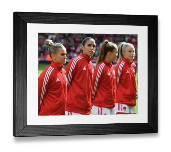 Framed Print : Rafaelle Souza's Pre-Battle Gear Up: Arsenal Women vs. Tottenham Hotspur in Barclays WSL