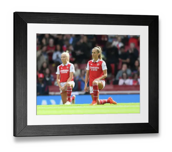 Framed Print : Arsenal vs. Tottenham: Women's Super League Showdown - Lia Walti Kneels for Social Justice at Emirates Stadium Framed Print : Arsenal vs. Tottenham: Women's Super League Showdown - Lia Walti Kneels for Social Justice at Emirates Stadium