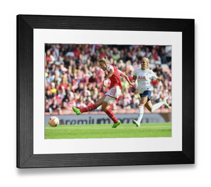 Framed Print : Vivianne Miedema Scores the Second Goal for Arsenal Women against Tottenham Hotspur at Emirates Stadium