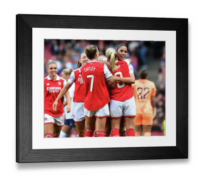Framed Print : Arsenal Women Triumph Over Tottenham Hotspur: Rafaelle Souza's Hat-Trick Seals the Deal