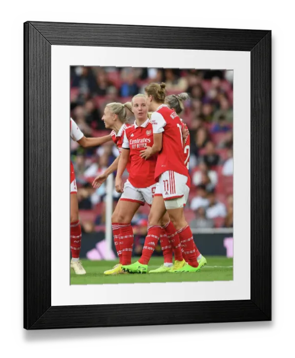 Framed Print : Arsenal Women's Dominance: Vivianne Miedema and Beth Mead Celebrate Goals Against Tottenham Hotspur in FA WSL Showdown Framed Print : Arsenal Women's Dominance: Vivianne Miedema and Beth Mead Celebrate Goals Against Tottenham Hotspur in FA WSL Showdown