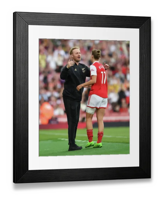 Framed Print : Arsenal Women's FA WSL Victory: Miedema and Eidevall Celebrate Triumph Over Tottenham Framed Print : Arsenal Women's FA WSL Victory: Miedema and Eidevall Celebrate Triumph Over Tottenham