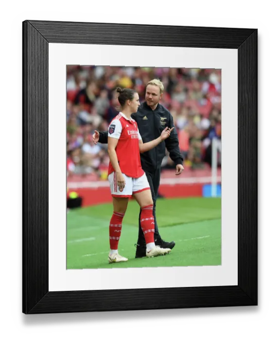 Framed Print : Arsenal Women vs. Tottenham Hotspur Women: Jonas Eidevall Coaches Lotte Wubben-Moy - FA WSL 2022-23