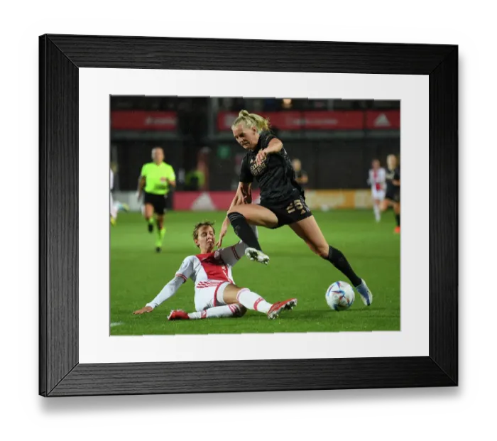 Framed Print : Arsenal vs Ajax Women: UEFA Champions League Showdown at Johan Cruyff Arena Framed Print : Arsenal vs Ajax Women: UEFA Champions League Showdown at Johan Cruyff Arena