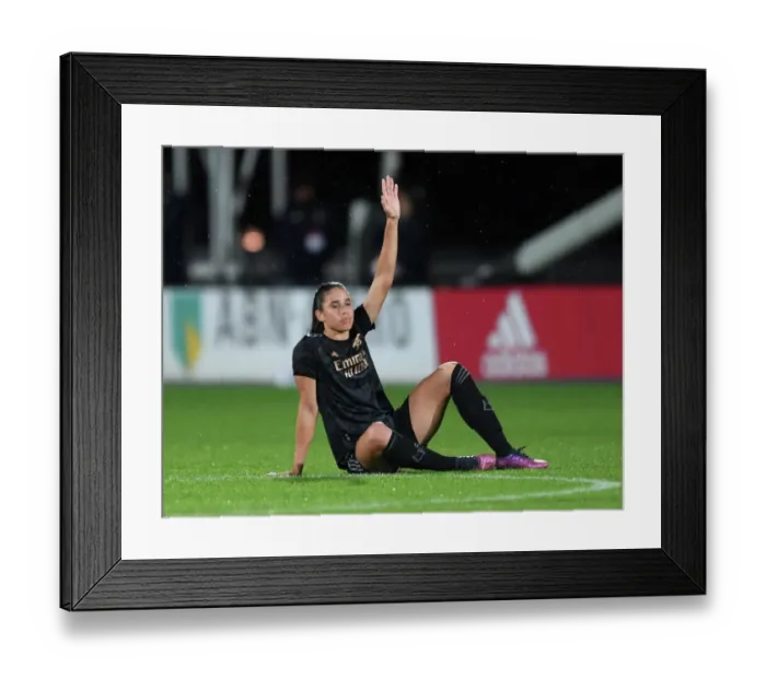 Framed Print : Rafaelle Goes Head-to-Head: Arsenal vs. Ajax in UEFA Women's Champions League Showdown