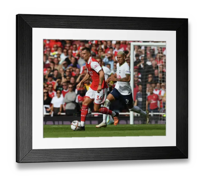 Framed Print : Arsenal vs. Tottenham: Xhaka vs. Richarlison - Intense Battle in the Premier League (2022-23)