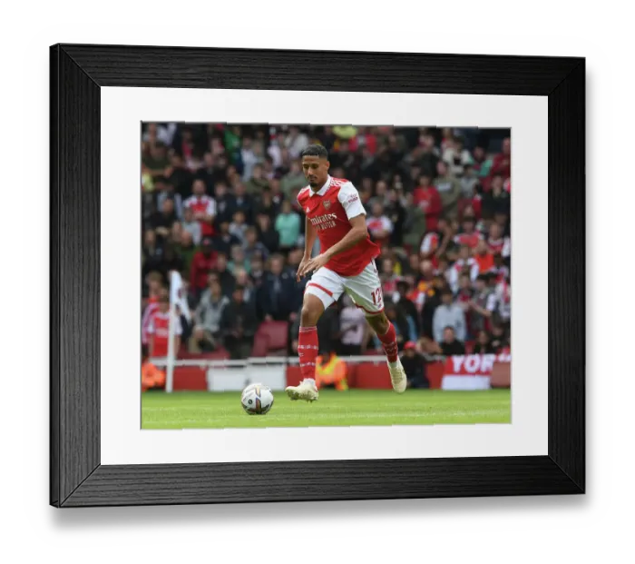 Framed Print : Arsenal's William Saliba Faces Off Against Tottenham in the Intense 2022-23 Premier League Showdown Framed Print : Arsenal's William Saliba Faces Off Against Tottenham in the Intense 2022-23 Premier League Showdown