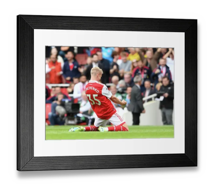 Framed Print : Arsenal's Victory: Zinchenko Scores Second Goal Against Tottenham in 2022-23 Premier League