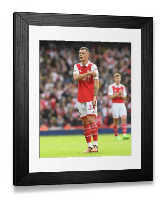 Framed Print : Xhaka's Battle: Arsenal vs. Tottenham, Premier League 2022-23