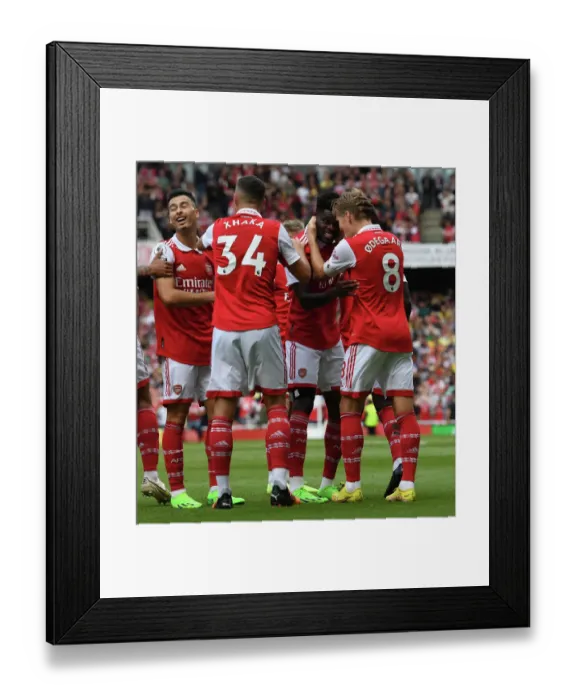 Framed Print : Thomas Partey and Martin Odegaard Celebrate Arsenal's First Goal Against Tottenham Hotspur (2022-23) Framed Print : Thomas Partey and Martin Odegaard Celebrate Arsenal's First Goal Against Tottenham Hotspur (2022-23)