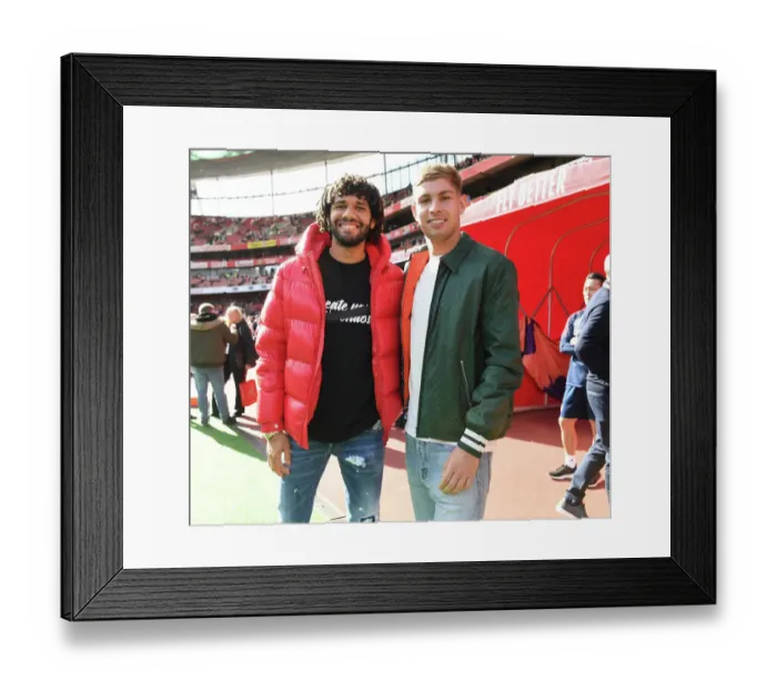 Framed Print : Arsenal FC: Elneny and Smith Rowe Unite Before the Arsenal vs. Tottenham Showdown (2022-23) Framed Print : Arsenal FC: Elneny and Smith Rowe Unite Before the Arsenal vs. Tottenham Showdown (2022-23)