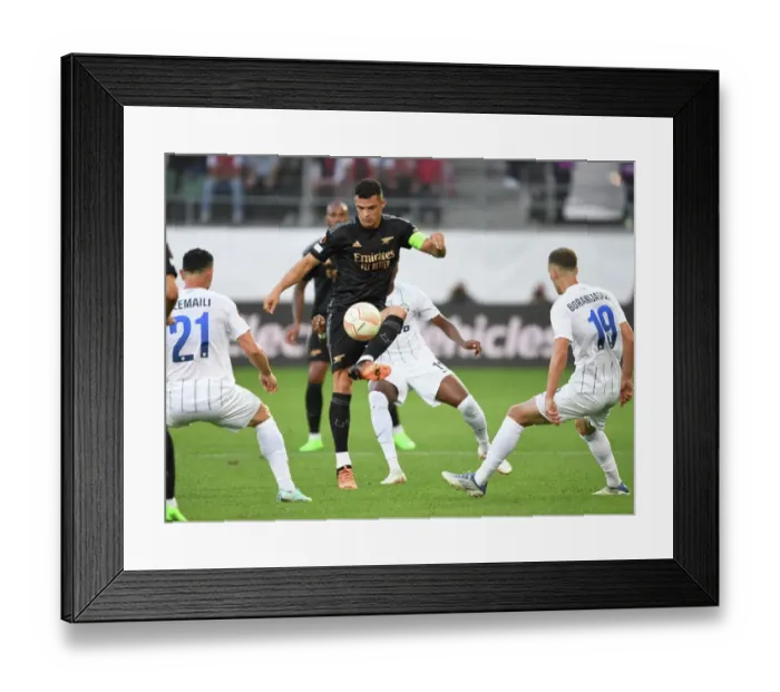 Framed Print : Granit Xhaka in Action: Arsenal's Europa League Clash against FC Zurich (2022) Framed Print : Granit Xhaka in Action: Arsenal's Europa League Clash against FC Zurich (2022)