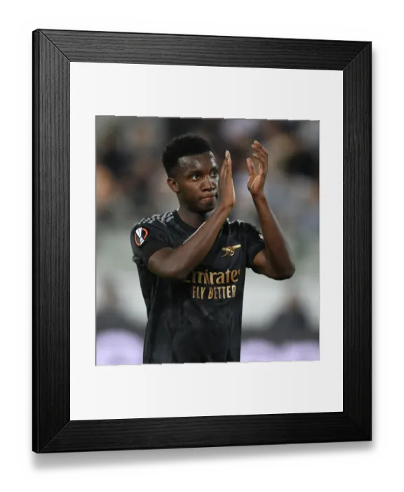 Framed Print : Arsenal's Eddie Nketiah Celebrates with Fans after UEFA Europa League Win against FC Zurich Framed Print : Arsenal's Eddie Nketiah Celebrates with Fans after UEFA Europa League Win against FC Zurich
