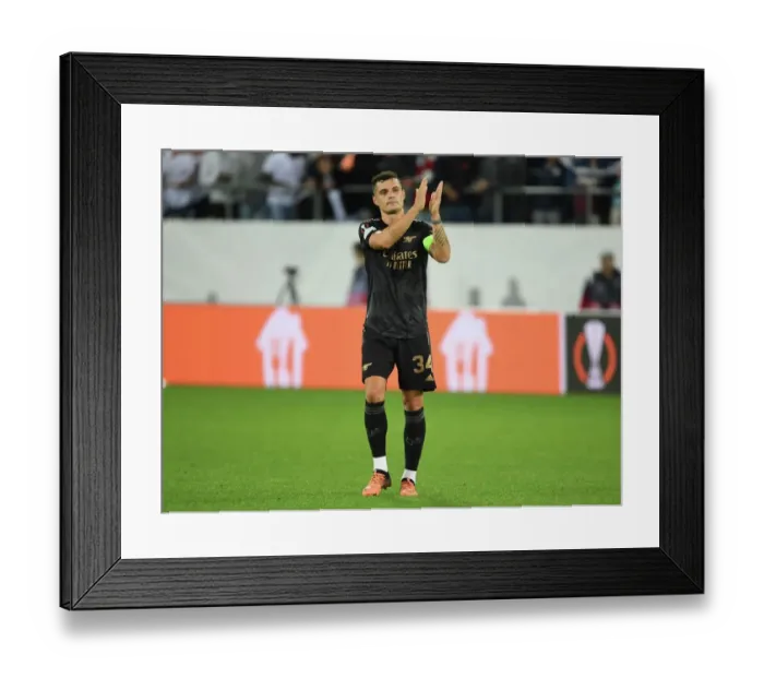 Framed Print : Arsenal's Granit Xhaka Applauds Fans in FC Zurich Victory, UEFA Europa League 2022-23