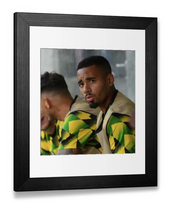 Framed Print : Gabriel Jesus Faces Off: Arsenal vs. FC Zurich in Europa League Showdown