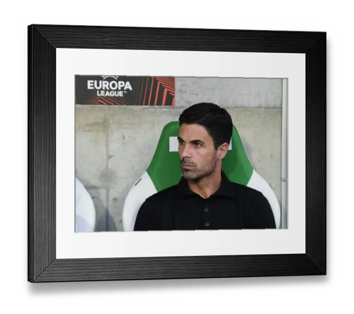 Framed Print : Mikel Arteta Leads Arsenal Against FC Zurich in Europa League Match