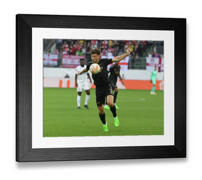 Framed Print : Arsenal's Kieran Tierney in Action during UEFA Europa League Match vs FC Zurich (2022)