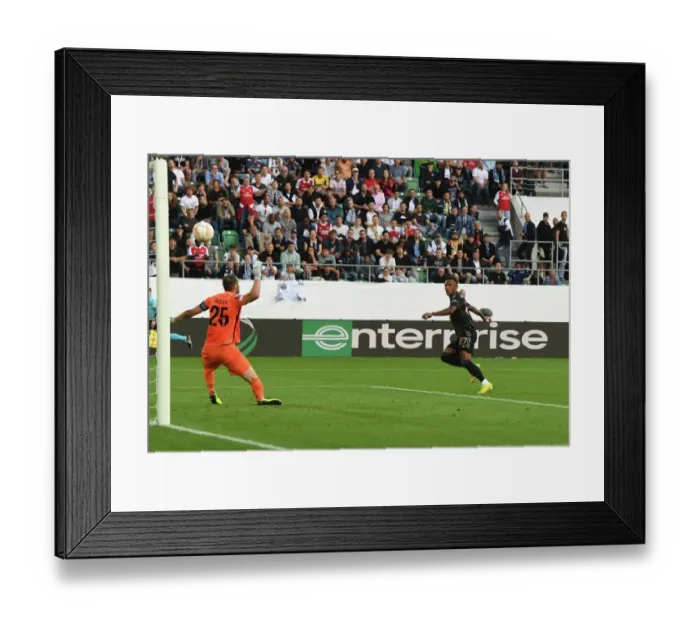 Framed Print : Marquinhos Scores First Arsenal Goal in Europa League Debut vs FC Zurich