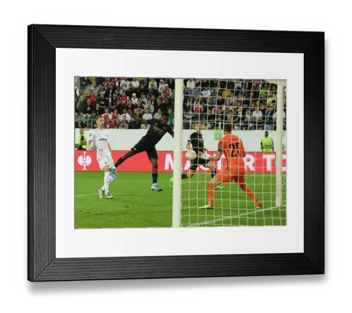 Framed Print : Eddie Nketiah Scores the Second as Arsenal Secures UEFA Europa League Victory over FC Zurich