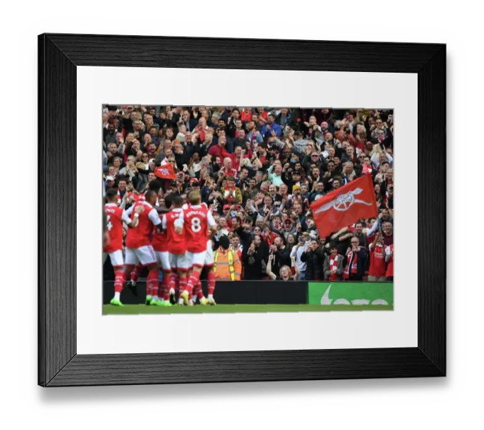 Framed Print : Arsenal Celebrate Thomas Partey's Goal: Arsenal FC vs Tottenham Hotspur, Premier League 2022-23