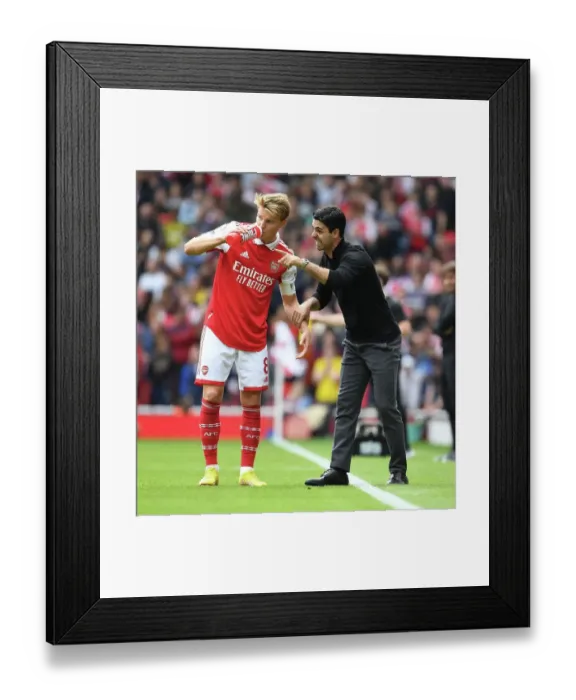 Framed Print : Arsenal vs. Tottenham: Mikel Arteta and Martin Odegaard in Deep Conversation during the 2022-23 Premier League Clash at Emirates Stadium Framed Print : Arsenal vs. Tottenham: Mikel Arteta and Martin Odegaard in Deep Conversation during the 2022-23 Premier League Clash at Emirates Stadium