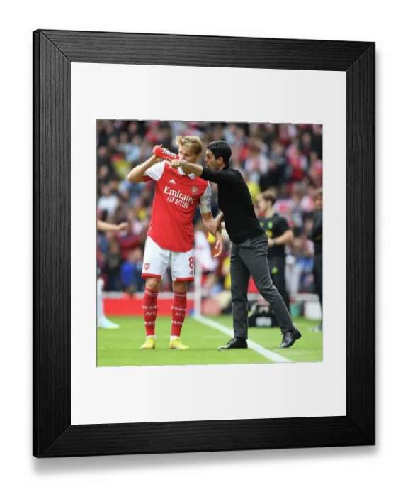 Framed Print : Deep in Thought: The Intense Discussion Between Arteta and Odegaard Amidst Arsenal vs. Tottenham Rivalry (2022-23) Framed Print : Deep in Thought: The Intense Discussion Between Arteta and Odegaard Amidst Arsenal vs. Tottenham Rivalry (2022-23)