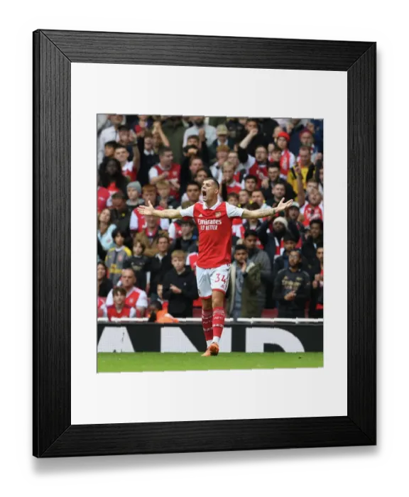 Framed Print : Arsenal vs. Tottenham: Xhaka's Intense Showdown in the 2022-23 Premier League Clash