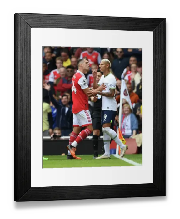 Framed Print : Clash of Rivals: Xhaka vs. Richarlison - Arsenal vs. Tottenham, Premier League 2022-23