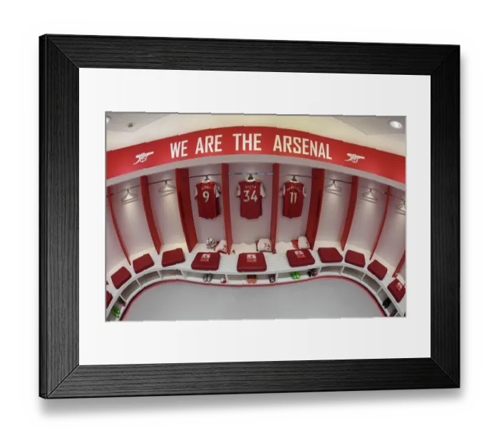 Framed Print : The Calm Before the Storm: Arsenal FC's Changing Room, Arsenal vs. Tottenham Hotspur, Premier League 2022-23 Framed Print : The Calm Before the Storm: Arsenal FC's Changing Room, Arsenal vs. Tottenham Hotspur, Premier League 2022-23