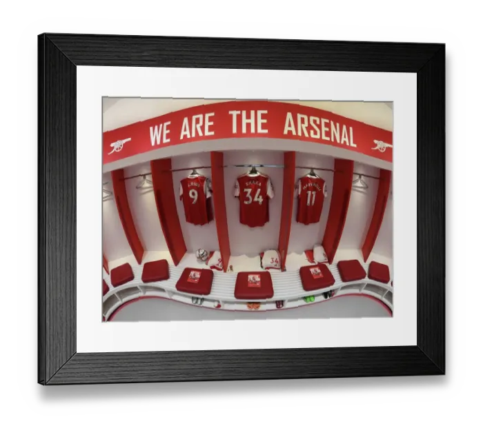 Framed Print : Arsenal FC: Tranquility Before the Rivalry - Arsenal vs. Tottenham Hotspur, Premier League 2022-23: Inside the Arsenal Dressing Room Framed Print : Arsenal FC: Tranquility Before the Rivalry - Arsenal vs. Tottenham Hotspur, Premier League 2022-23: Inside the Arsenal Dressing Room