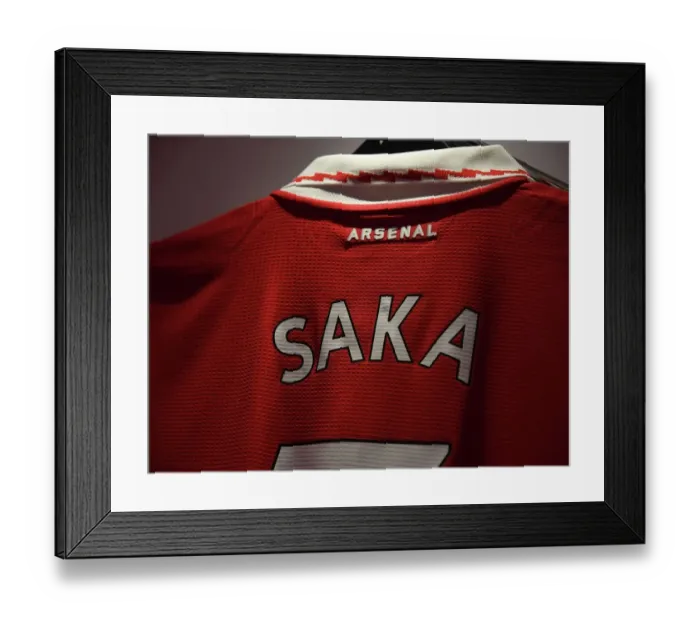 Framed Print : Bukayo Saka's Arsenal Jersey in Arsenal Changing Room Ahead of Arsenal vs. Tottenham (2022-23 Premier League) Framed Print : Bukayo Saka's Arsenal Jersey in Arsenal Changing Room Ahead of Arsenal vs. Tottenham (2022-23 Premier League)