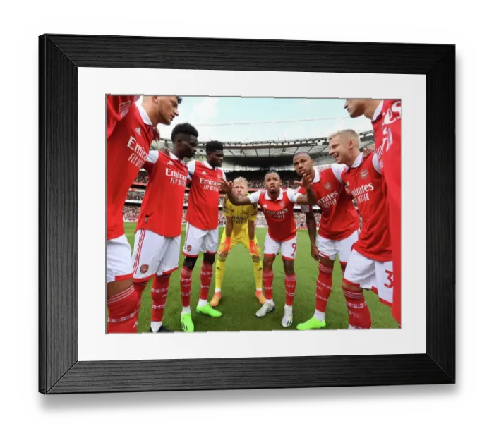 Framed Print : Arsenal Players Unite Ahead of Arsenal v Tottenham Premier League Clash at Emirates Stadium