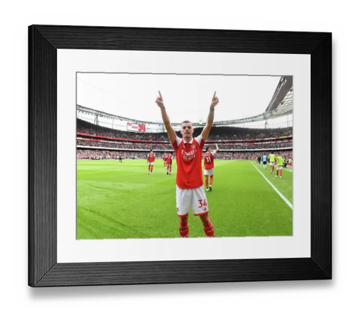 Framed Print : Xhaka's Hat-Trick: Arsenal's Thrilling Premier League Victory Over Tottenham (2022-23)