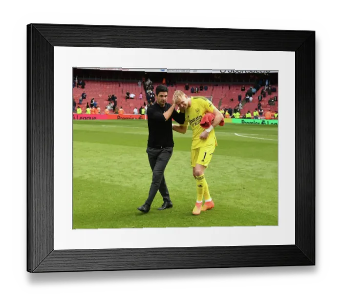 Framed Print : Arsenal's Glory: Arteta and Ramsdale Celebrate Derby Victory over Tottenham (2022-23) Framed Print : Arsenal's Glory: Arteta and Ramsdale Celebrate Derby Victory over Tottenham (2022-23)