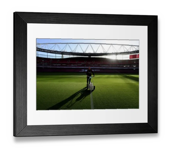 Framed Print : Arsenal vs. Tottenham: Pre-Match Pitch Preparation at Emirates Stadium, 2022-23 Framed Print : Arsenal vs. Tottenham: Pre-Match Pitch Preparation at Emirates Stadium, 2022-23