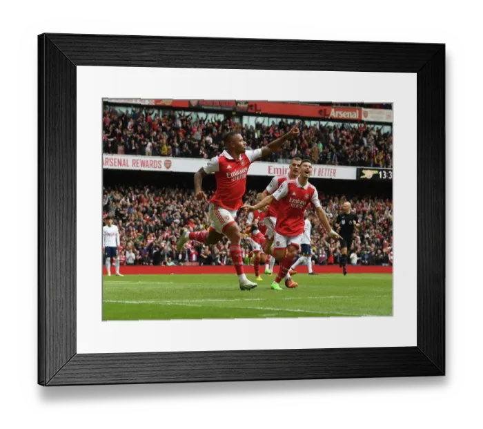 Framed Print : Gabriel Jesus Brace: Arsenal Tops Tottenham in Premier League Showdown (2022-23)