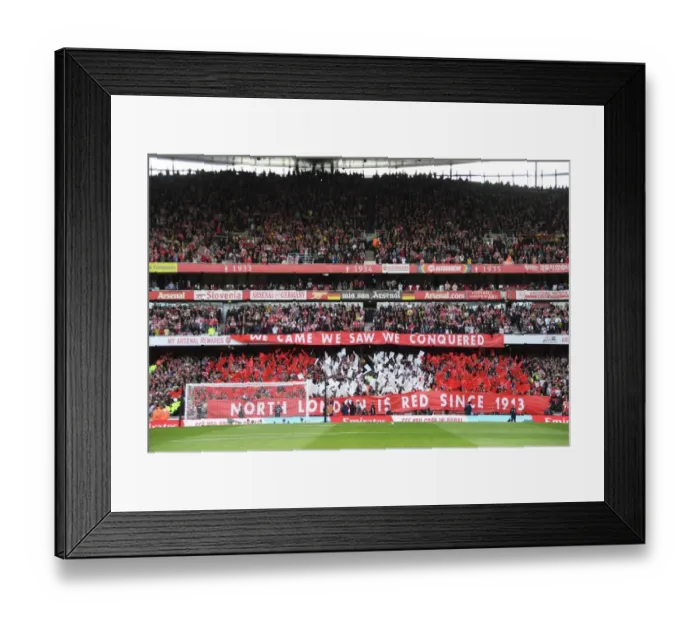 Framed Print : Passionate Arsenal Fans Gather at Emirates Stadium: Arsenal vs. Tottenham Rivalry (2022-23)
