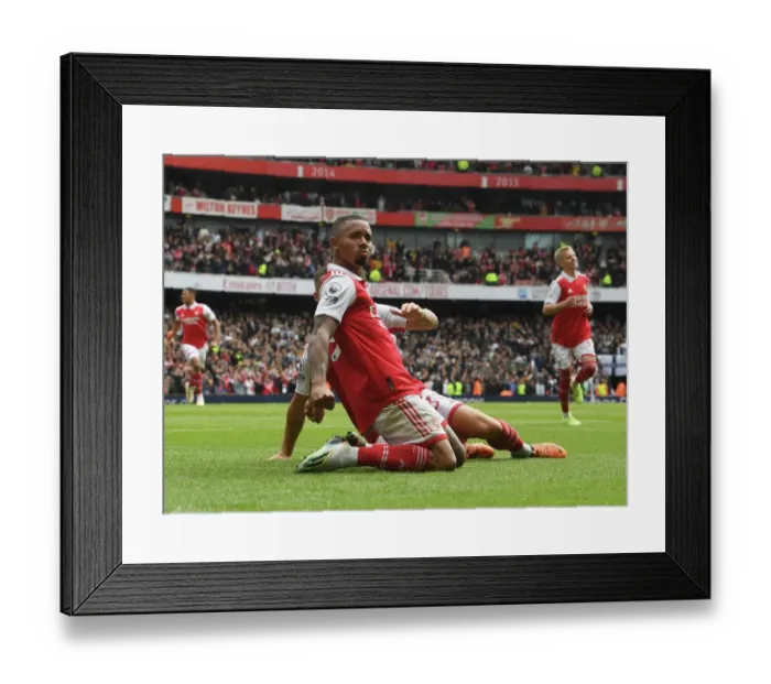 Framed Print : Gabriel Jesus Scores Second Goal: Arsenal FC Triumphs Over Tottenham Hotspur in the 2022-23 Premier League