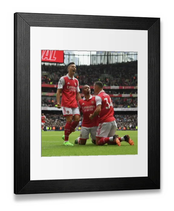 Framed Print : Arsenal Double Strike: Jesus and Martinelli Celebrate Goals Against Tottenham in 2022-23 Premier League Framed Print : Arsenal Double Strike: Jesus and Martinelli Celebrate Goals Against Tottenham in 2022-23 Premier League
