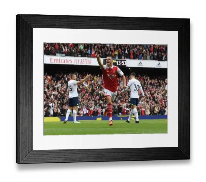 Framed Print : Xhaka's Hat-Trick: Arsenal's Epic Victory Over Tottenham in the 2022-23 Premier League Framed Print : Xhaka's Hat-Trick: Arsenal's Epic Victory Over Tottenham in the 2022-23 Premier League