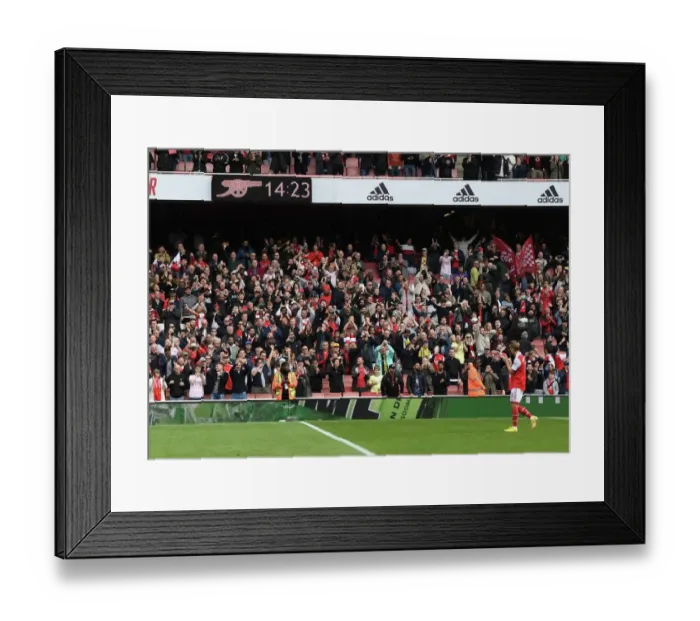 Framed Print : Arsenal's Odegaard Applauds Fans After Hard-Fought Arsenal v Tottenham Match, 2022-23 Premier League
